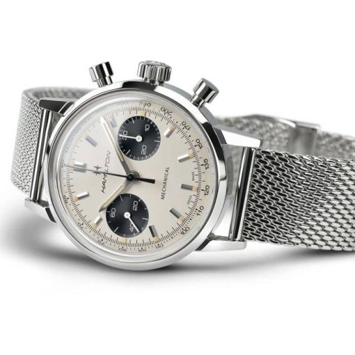 Hamilton American Classic Intra-Matic Chronograph H White Dial Stainless Steel Watch, 40mm - Image 3