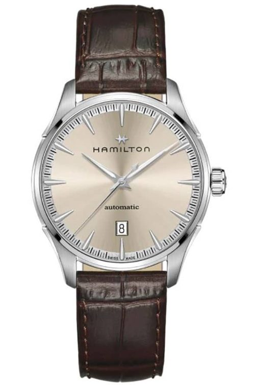 Hamilton Jazzmaster Automatic Beige Dial Brown Leather Watch, 40mm