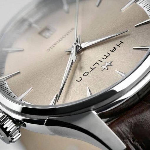 Hamilton Jazzmaster Automatic Beige Dial Brown Leather Watch, 40mm - Image 5