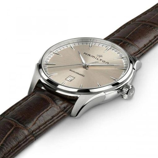 Hamilton Jazzmaster Automatic Beige Dial Brown Leather Watch, 40mm - Image 2
