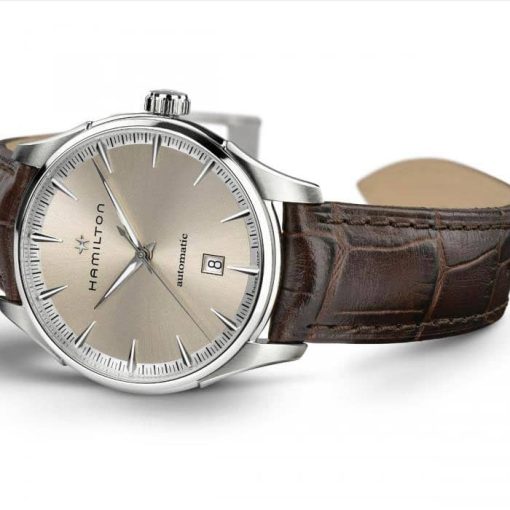 Hamilton Jazzmaster Automatic Beige Dial Brown Leather Watch, 40mm - Image 3