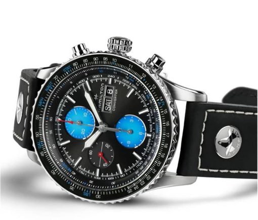 Hamilton Khaki Aviation Converter Air Zermatt Limited Edition Auto Chrono Black Dial & Strap Watch, 44mm - Image 3