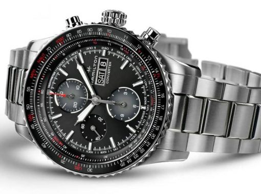 Hamilton Khaki Aviation Converter Auto Chrono Black Dial Stainless Steel Watch, 44mm - Image 3