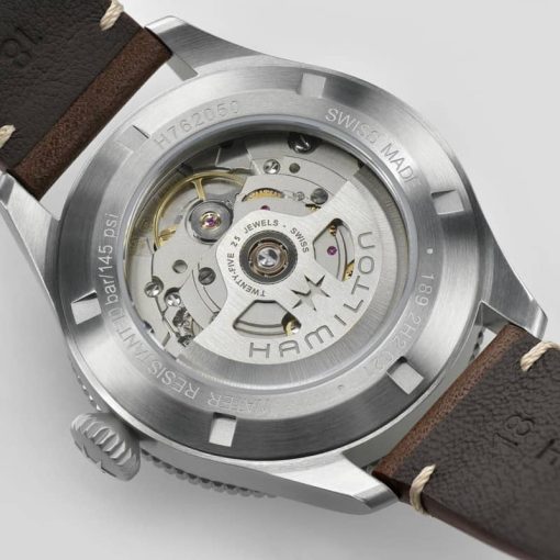 Hamilton Khaki Aviation Pilot Pioneer Automatic Black Dial Brown Leather Watch, 38mm - Image 5