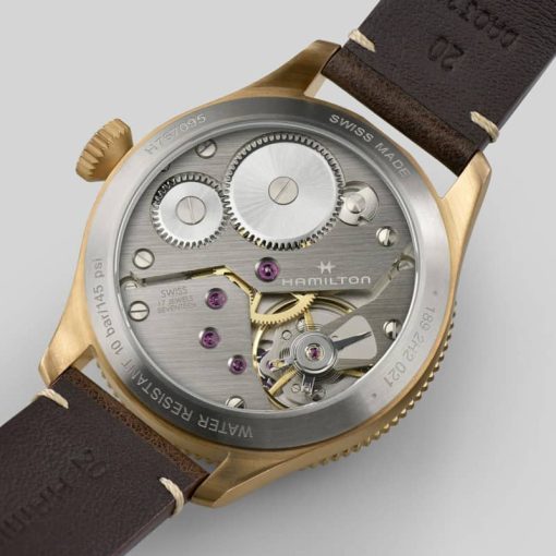 Hamilton Khaki Aviation Pilot Pioneer Bronze Black Dial Brown Leather Strap Watch, 43mm - Image 5