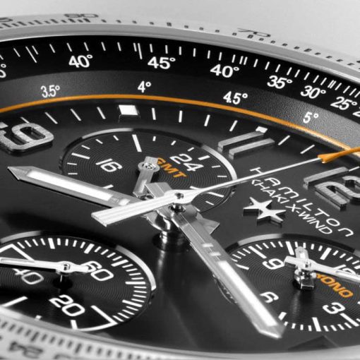 Hamilton Khaki Aviation X-Wind GMT Chrono Quartz Black Dial & Strap Watch, 46mm - Image 4