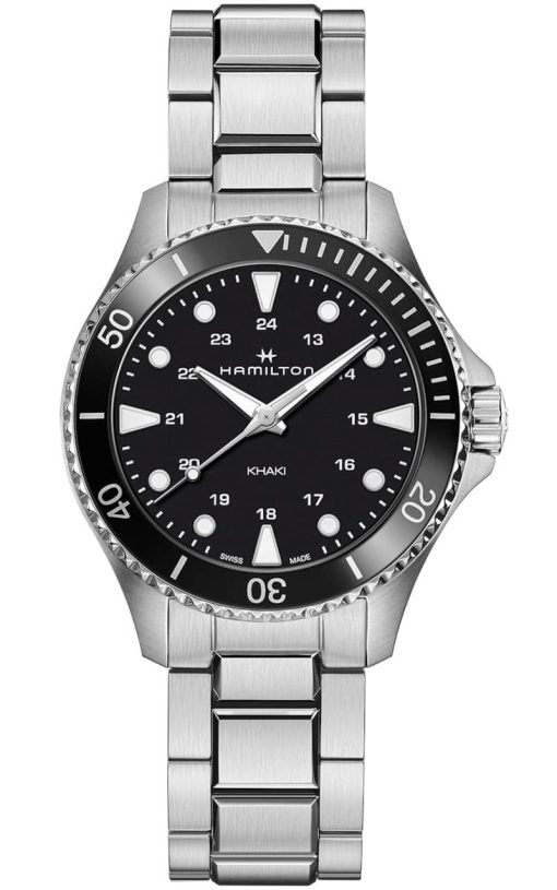 Hamilton Khaki Navy Scuba Quartz Black Dial Stainless Steel Watch, 37mm
