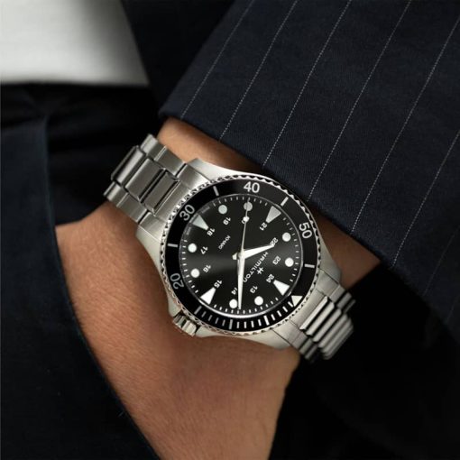 Hamilton Khaki Navy Scuba Quartz Black Dial Stainless Steel Watch, 37mm - Image 4
