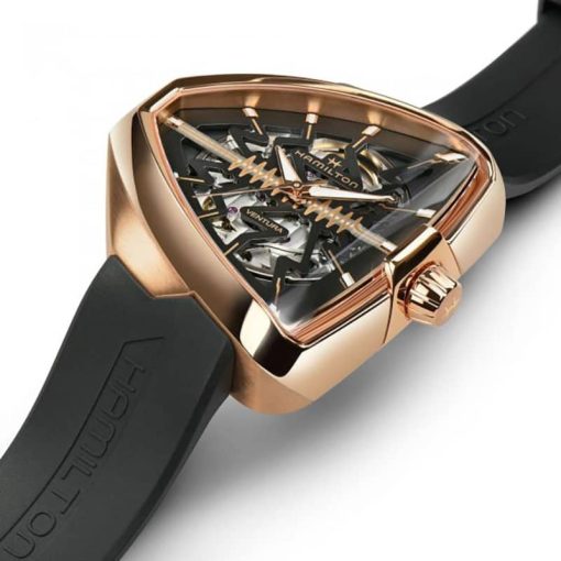 Hamilton Ventura Elvis80 Skeleton Automatic Black Dial & Rubber Watch, 42.5mm x 44.6mm - Image 2