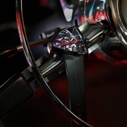 Hamilton Ventura Elvis80 Skeleton Automatic Black Dial & Rubber Strap Watch, 42.5mm x 44.6mm - Image 7