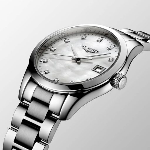 Longines Conquest Classic Stainless Steel Watch, White MOP Dial, 34mm - Image 2