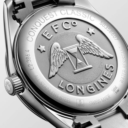 Longines Conquest Classic Stainless Steel Watch, White MOP Dial, 34mm - Image 4