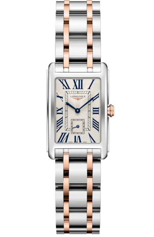 Longines DolceVita Two-Tone Watch, Silver Flinique Dial, 20.8mm x 32mm
