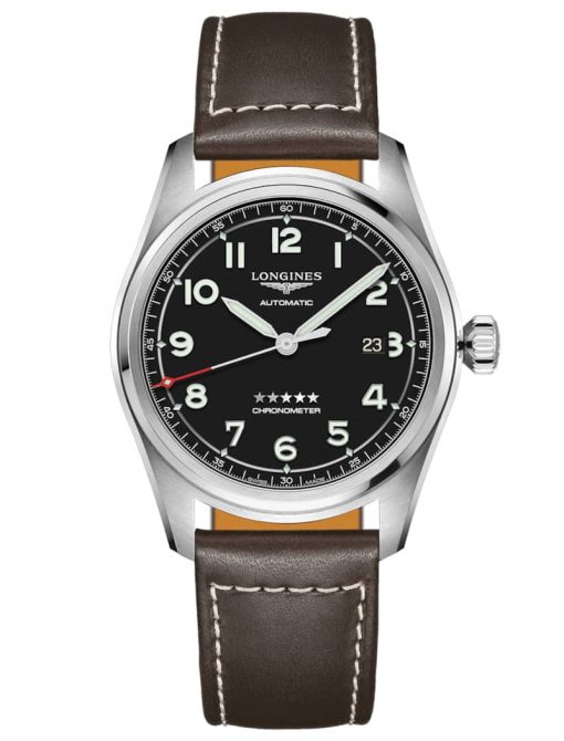 Longines Spirit Stainless Steel Case And Black Dial Mens Watch