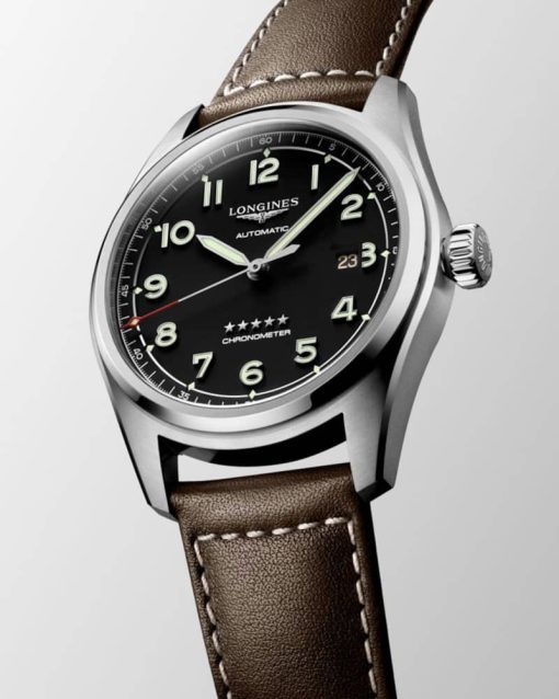 Longines Spirit Stainless Steel Case And Black Dial Mens Watch - Image 2