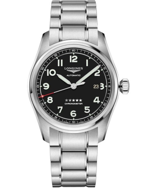 Longines Spirit Prestige Stainless Steel Case And Black Dial Mens Watch