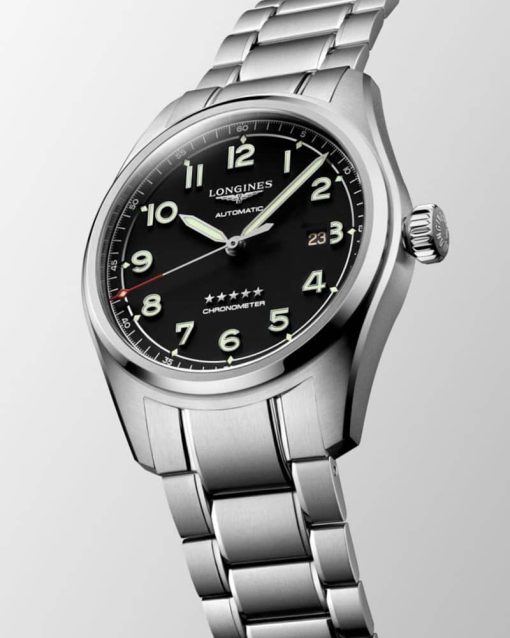 Longines Spirit Prestige Stainless Steel Case And Black Dial Mens Watch - Image 2