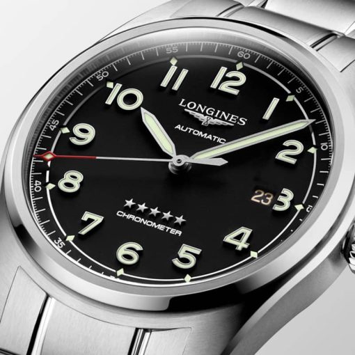 Longines Spirit Prestige Stainless Steel Case And Black Dial Mens Watch - Image 3