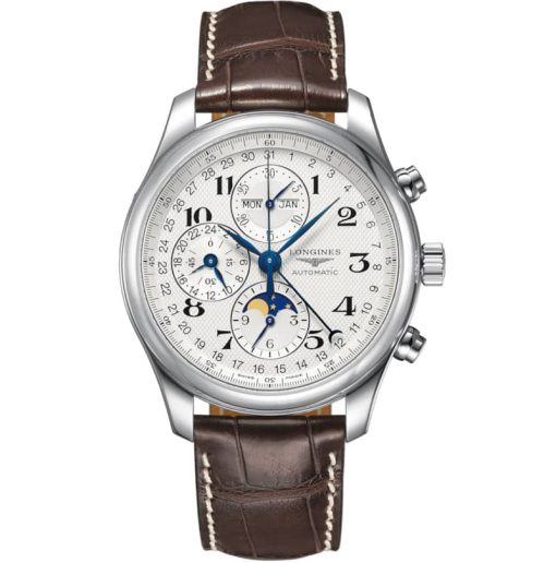 Longines The Master Collection Auto Chrono Silver Barleycorn Dial Watch, 42mm