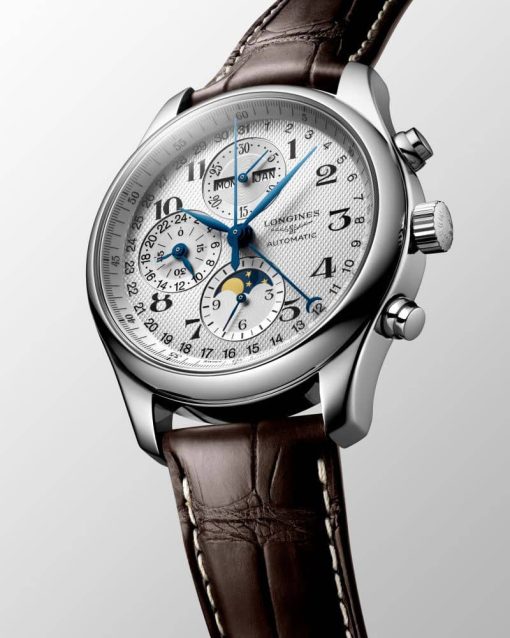 Longines The Master Collection Auto Chrono Silver Barleycorn Dial Watch, 42mm - Image 5