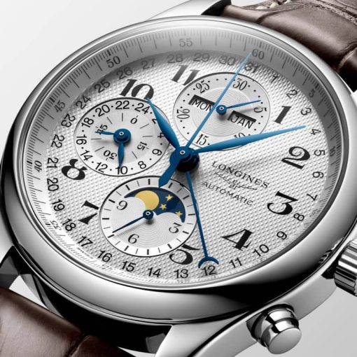 Longines The Master Collection Auto Chrono Silver Barleycorn Dial Watch, 42mm - Image 3