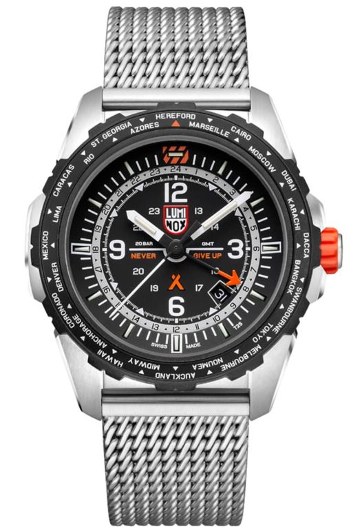 Luminox Bear Grylls Survival AIR Series 3762 Stainless Steel Mesh Watch, 45mm