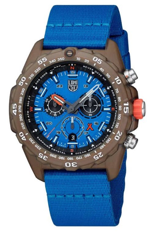 Luminox Bear Grylls #TIDE Survival ECO Master Sustainable Outdoor Chronograph Blue Dial & Strap Watch, 45mm - Image 8