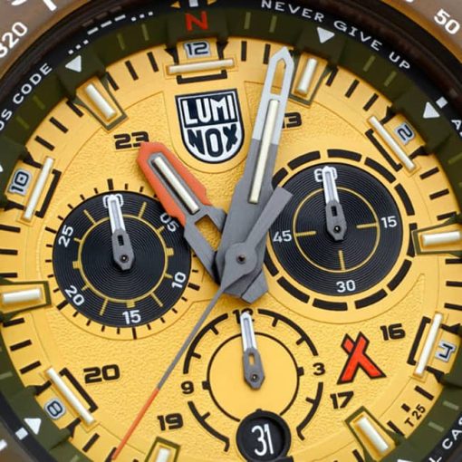 Luminox Bear Grylls #TIDE Survival ECO Master Sustainable Outdoor Chronograph Yellow Dial & Strap Watch, 45mm - Image 4