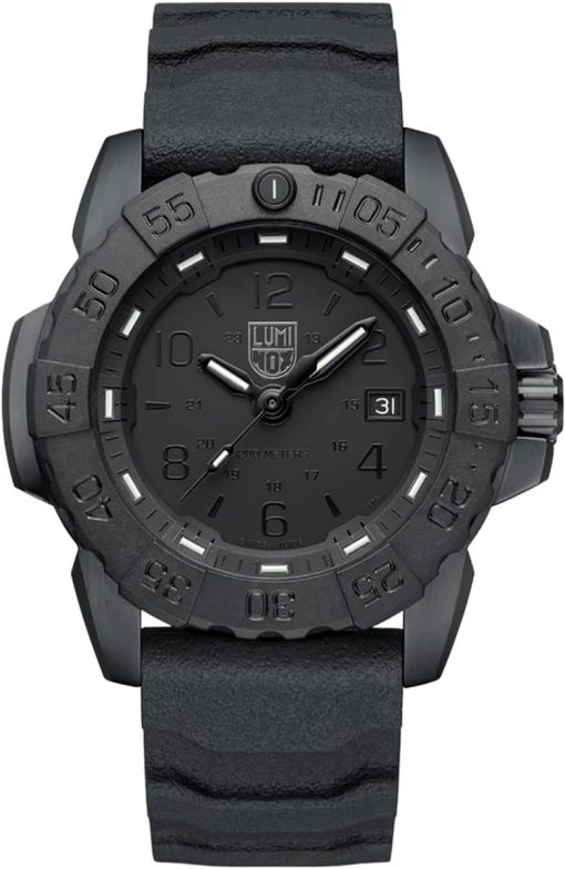 Luminox Navy SEAL Steel Black Dial & Rubber Strap Diver Watch, 45mm
