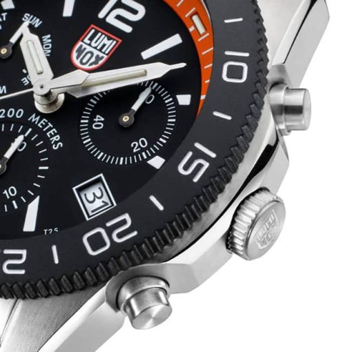 Luminox Pacific Diver Chronograph Black Dial Orange Rubber Strap Diver Watch, 44mm - Image 4