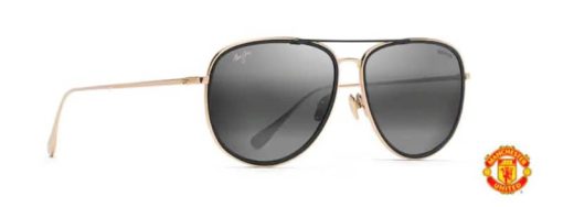 Maui Jim Fair Winds Gold With Black Matte Polarized Sunglasses, Neutral Grey Lenses, 58mm - Image 2