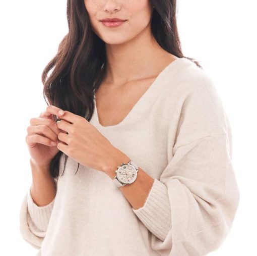 Michele Sporty Sport Sail Wheat Silicone Watch, Cream Dial, 38mm - Image 3