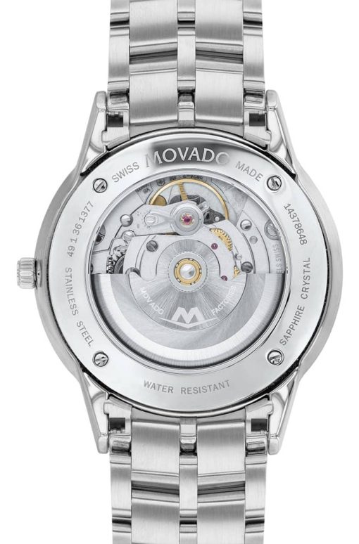 Movado 1881 Automatic Blue Textured Dial Stainless Steel Watch, 39mm - Image 3