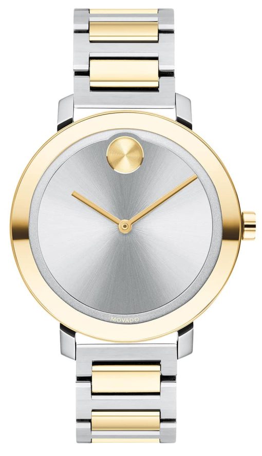 Movado BOLD Evolution Silver-Tone Metallic Dial & Two-Tone Ion-Plated Link Bracelet Watch, 34mm