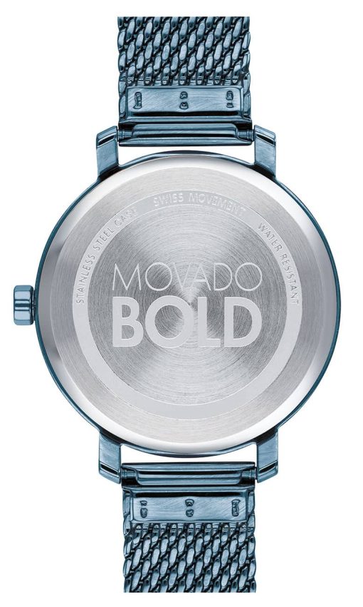 Movado BOLD Evolution Light Blue Dial & Mesh Bracelet Watch, 34mm - Image 3
