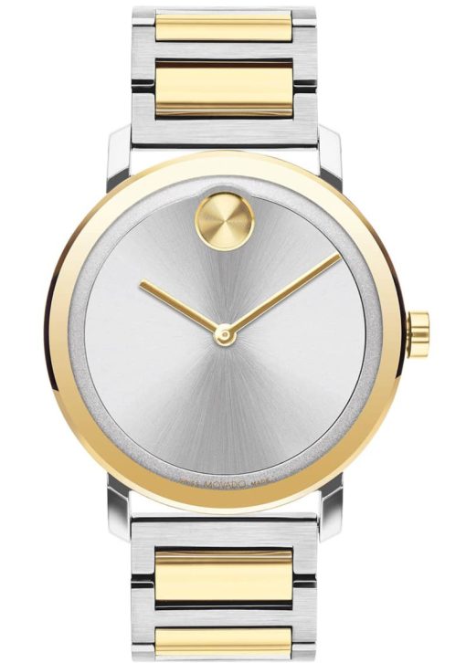 Movado BOLD Evolution Silver-Tone Dial Two-Tone Link Bracelet Watch, 40mm