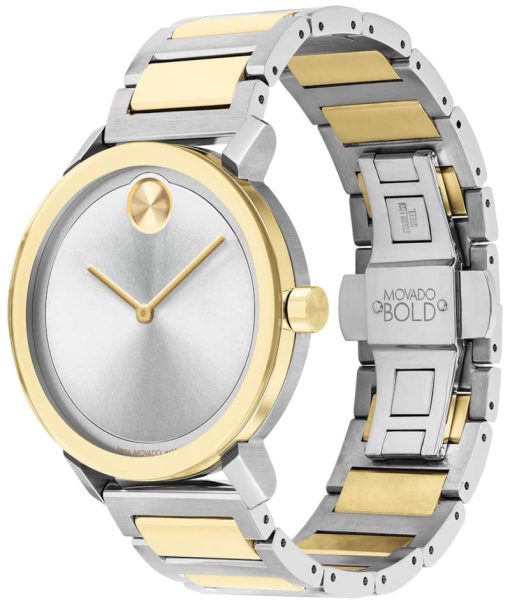 Movado BOLD Evolution Silver-Tone Dial Two-Tone Link Bracelet Watch, 40mm - Image 2