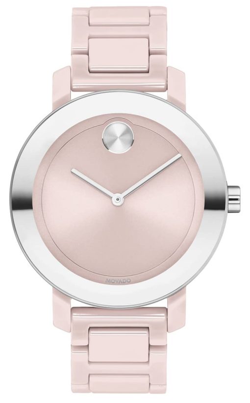 Movado BOLD Evolution Blush Dial & Ceramic Link Bracelet Watch, 36mm