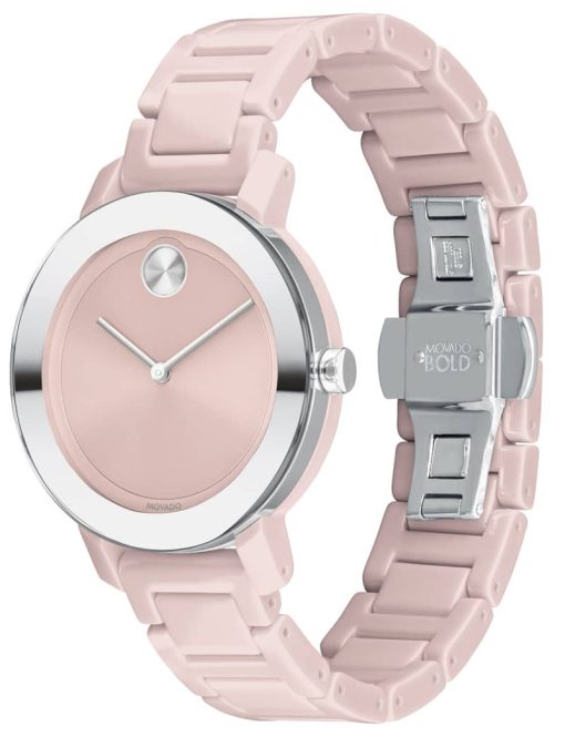 Movado BOLD Evolution Blush Dial & Ceramic Link Bracelet Watch, 36mm - Image 2