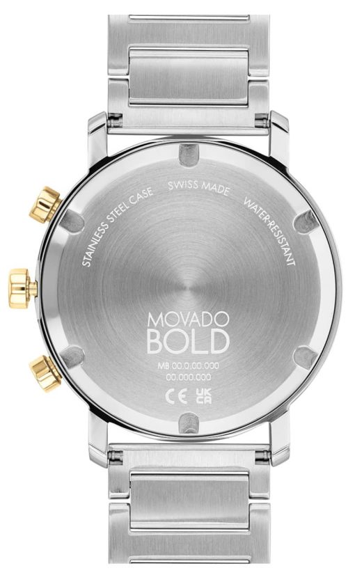 Movado BOLD Evolution Chronograph Silver-Tone Metallic Dial Two-Tone SS Link Bracelet Watch, 42mm - Image 3