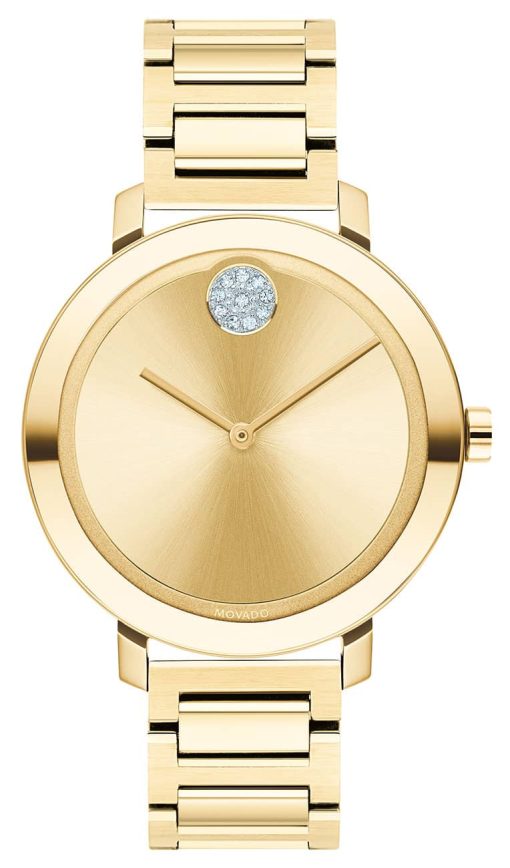 Movado BOLD Evolution Yellow Gold-Tone Metallic Dial & Link Bracelet Watch, 34mm