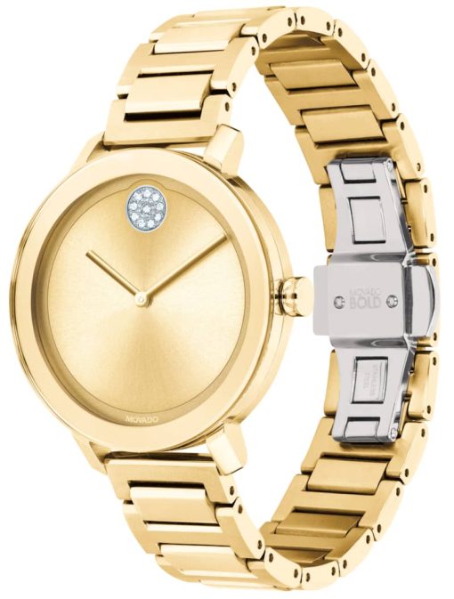 Movado BOLD Evolution Yellow Gold-Tone Metallic Dial & Link Bracelet Watch, 34mm - Image 2