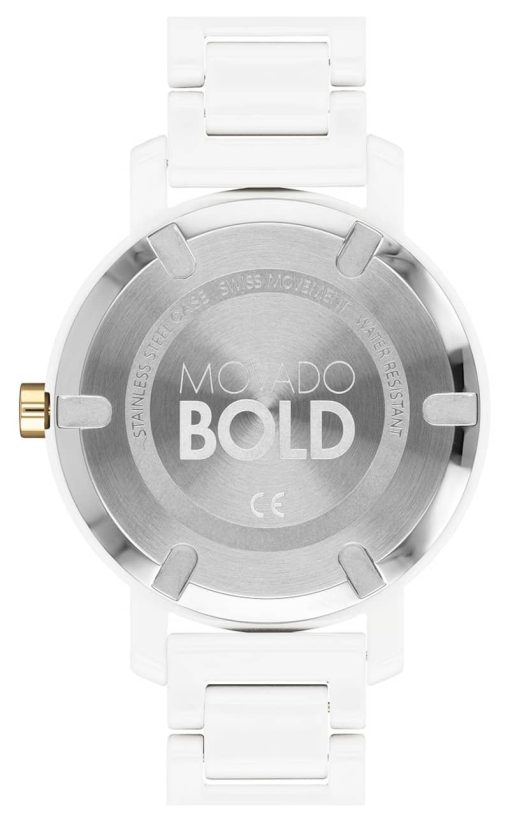 Movado BOLD Evolution White Dial & Ceramic Link Bracelet Watch, 36mm - Image 3
