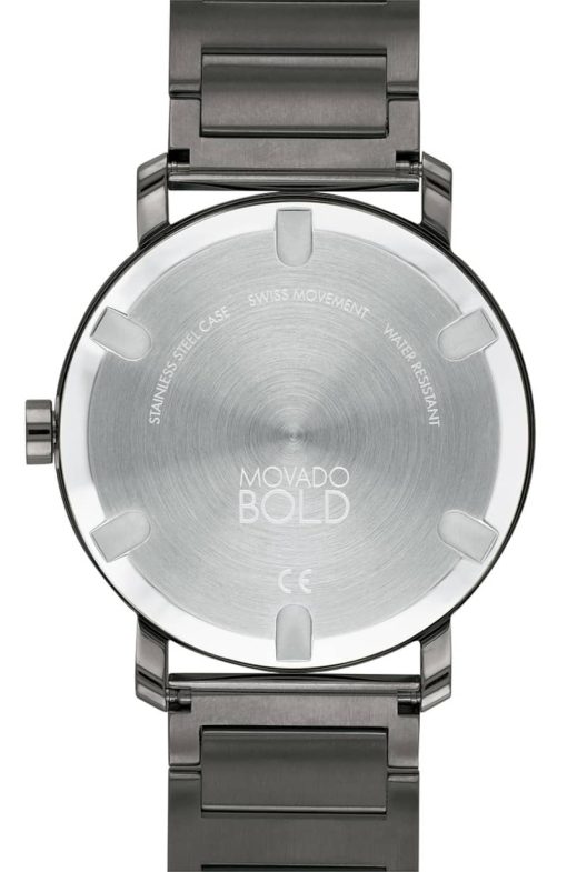 Movado BOLD Evolution Gunmetal Sunray Dial & Ion-Plated SS Link Bracelet Watch, 40mm - Image 3