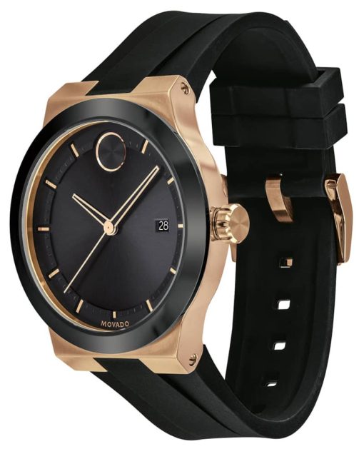 Movado BOLD Fusion Black w/ Bronze Accents Dial & Silicone Strap Watch, 42.3mm - Image 2