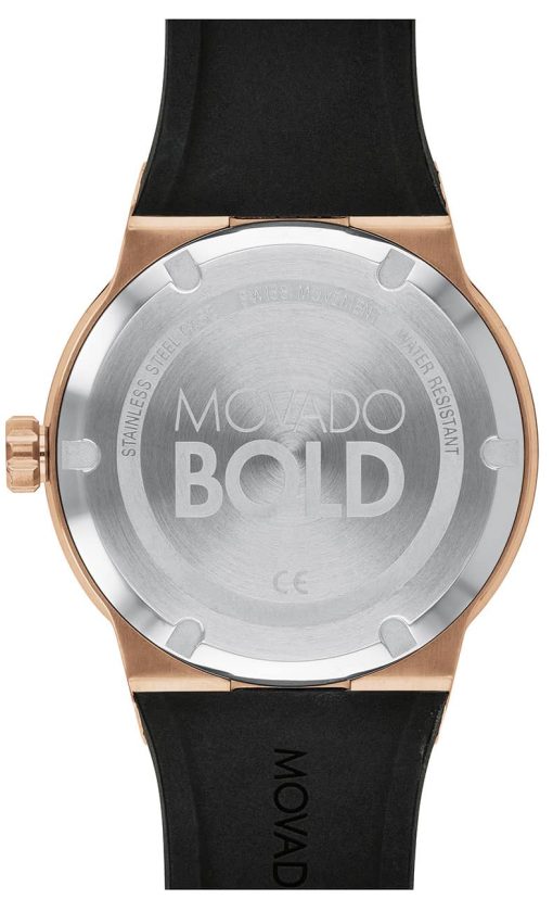 Movado BOLD Fusion Black w/ Bronze Accents Dial & Silicone Strap Watch, 42.3mm - Image 3