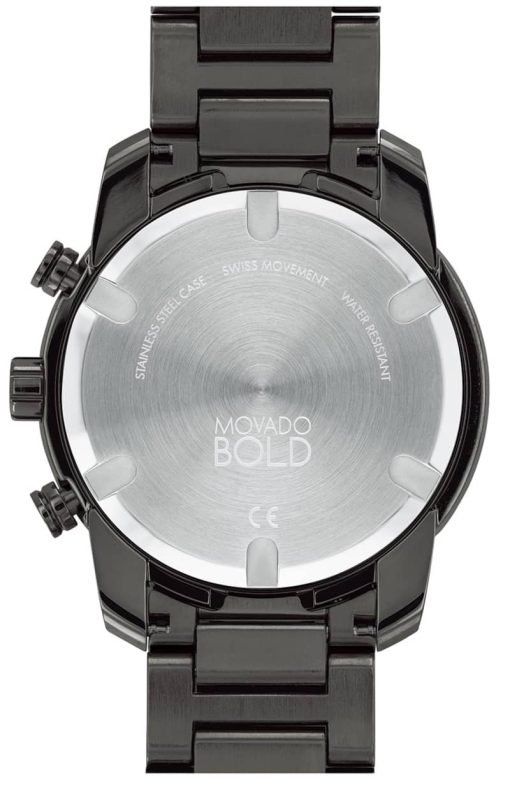 Movado BOLD Verso Chronograph Gunmetal Dial & Ion-Plated SS Link Bracelet Watch, 44mm - Image 3