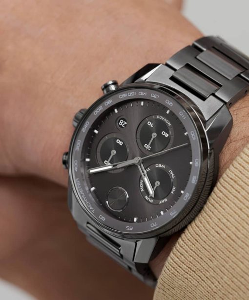 Movado BOLD Verso Chronograph Gunmetal Dial & Ion-Plated SS Link Bracelet Watch, 44mm - Image 4