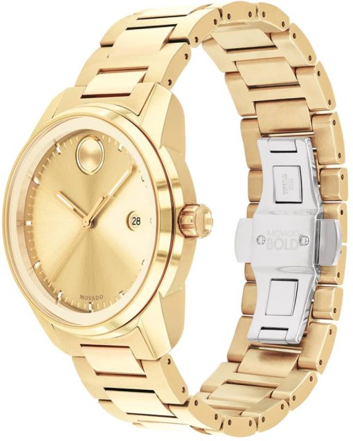 Movado BOLD Verso Yellow Gold-Tone Dial & Ion-Plated SS Bracelet Watch, 42mm - Image 2