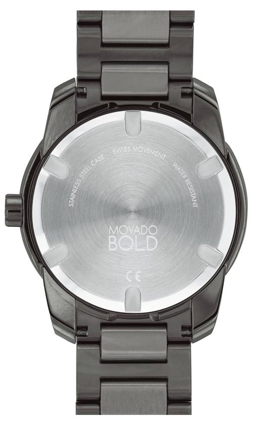 Movado BOLD Verso Gunmetal Dial & Ion-Plated SS Link Bracelet Watch, 42mm - Image 3